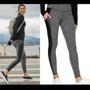 Athleta Womens Herringbone Luxe Metro Drifter‎ Black Women's Medium Tall